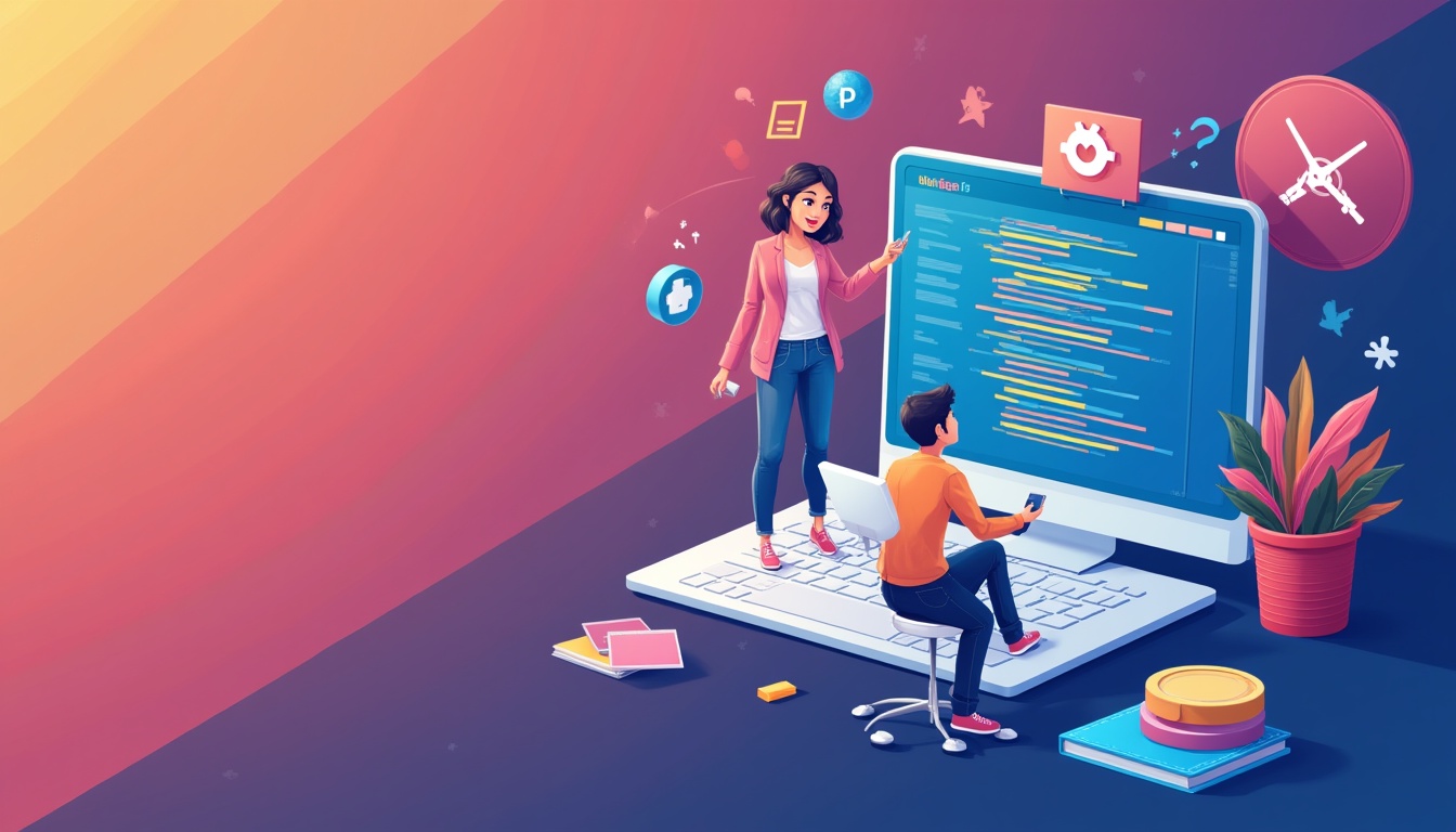 Ilustrație cu elemente de design și realizarea unei pagini web moderne