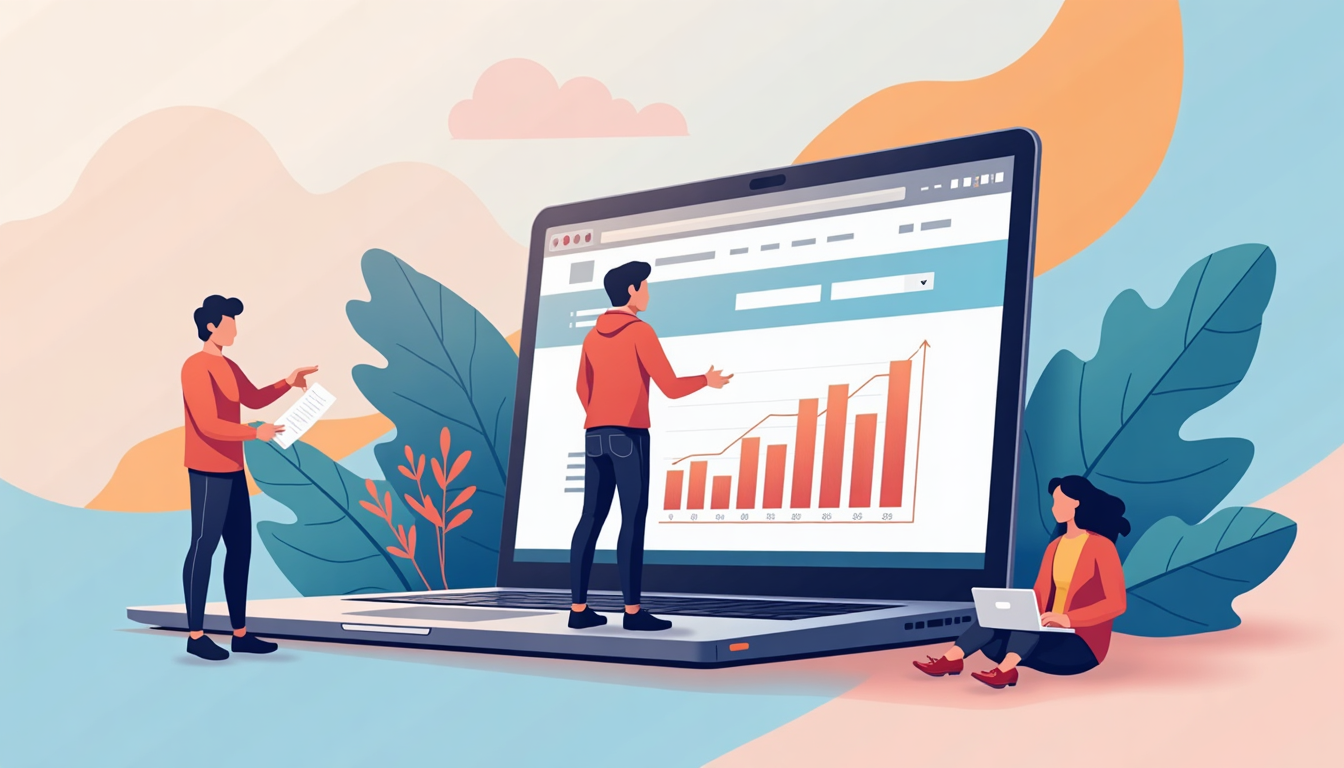 Oameni colaborând pentru a crea un site web de succes